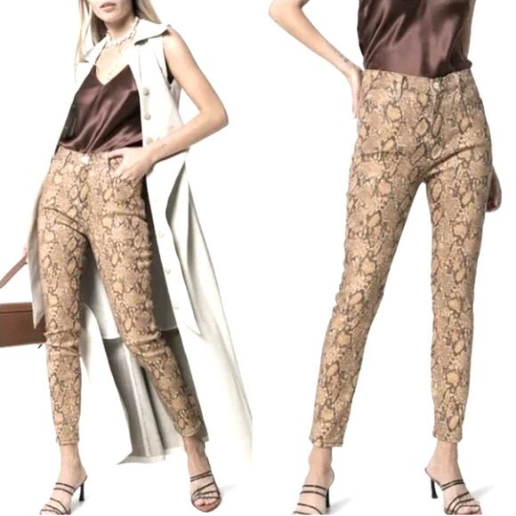 Frame Coated Python Brown Pants | Size 27 - Picture 9 of 9